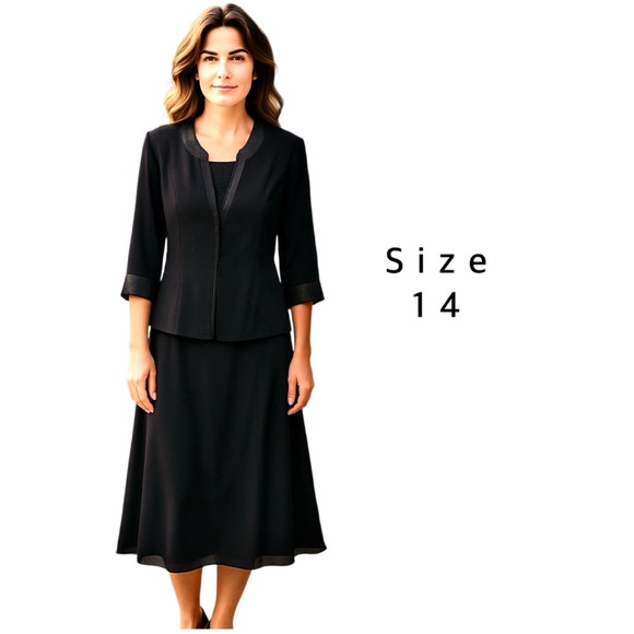 Dana Kay Dresses & Skirts - Donna Kay Women’s Black Skirt Suit – Size 14- NWT